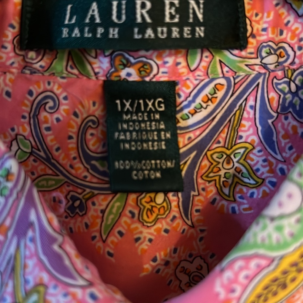 Lauren Ralph Lauren Pink Paisley Button-Up Shirt - Picture 7 of 7